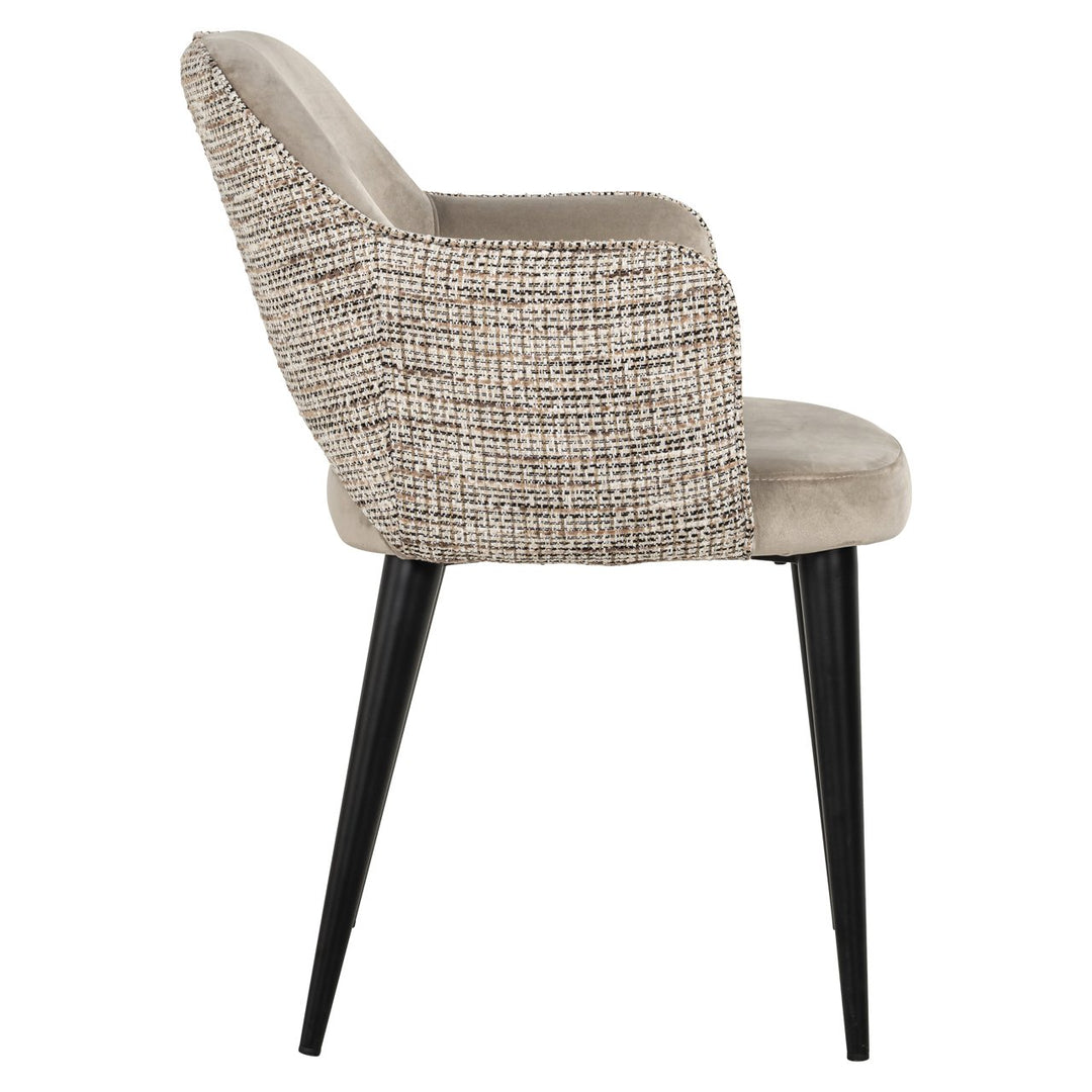 Eetkamerstoel Giovanna trendy nature / khaki velvet fire retardant