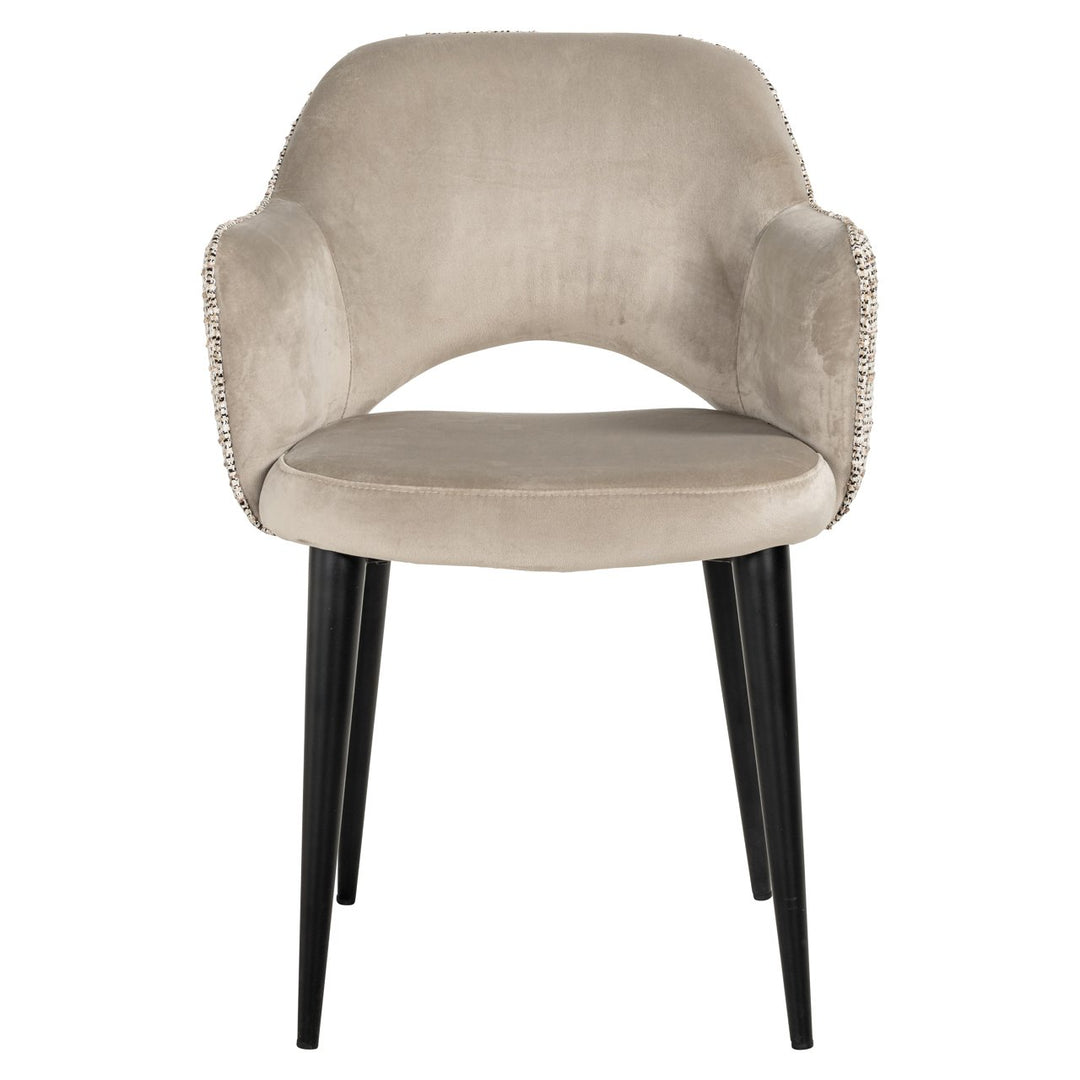 Eetkamerstoel Giovanna trendy nature / khaki velvet fire retardant