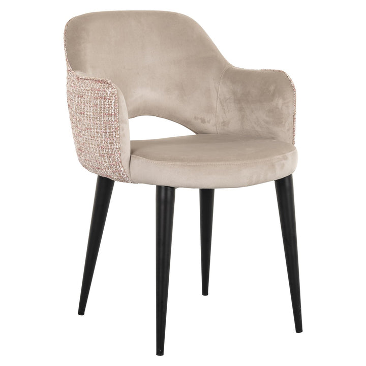 Eetkamerstoel Giovanna trendy rose / khaki velvet