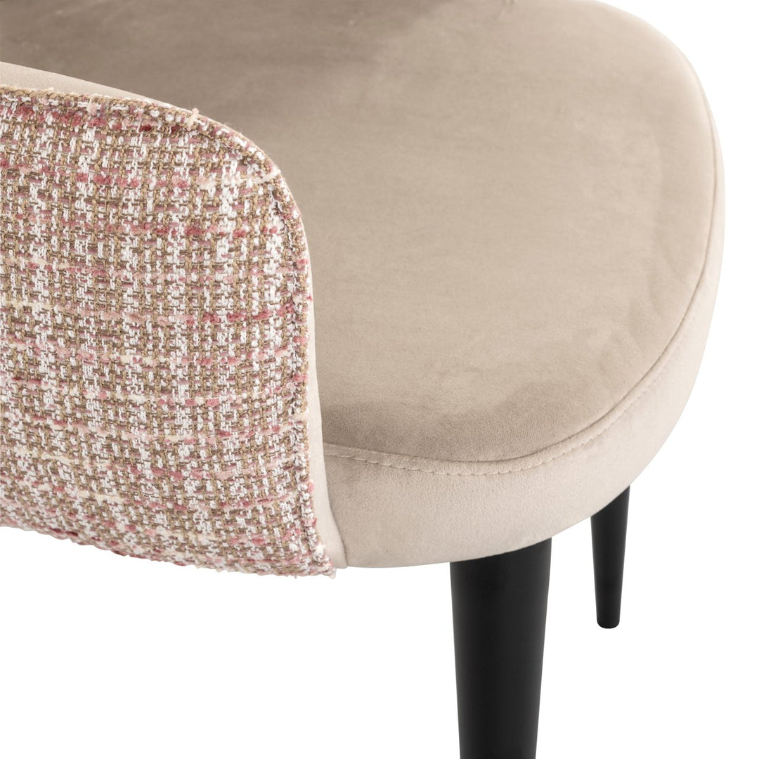 Eetkamerstoel Giovanna trendy rose / khaki velvet