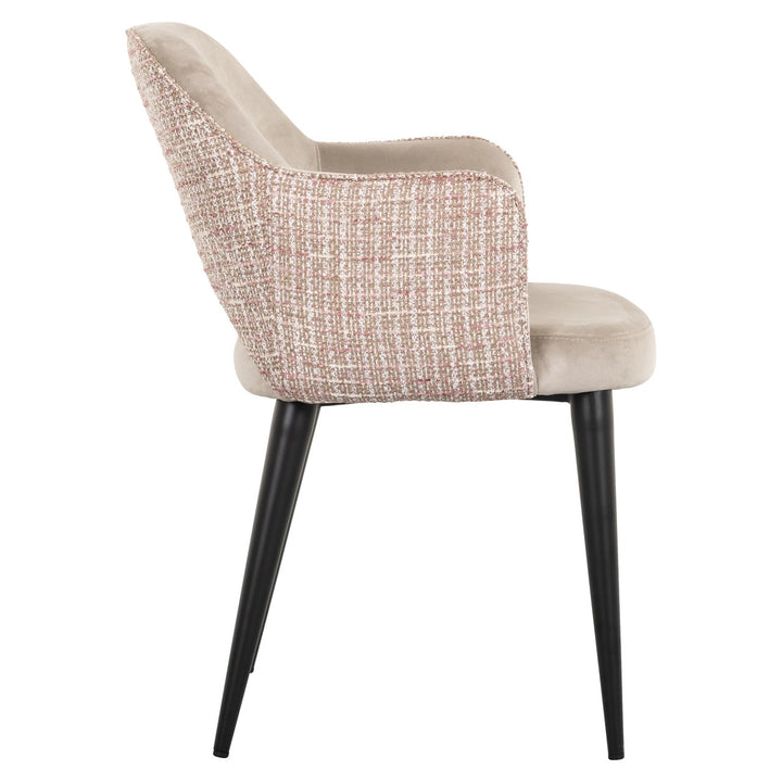 Eetkamerstoel Giovanna trendy rose / khaki velvet