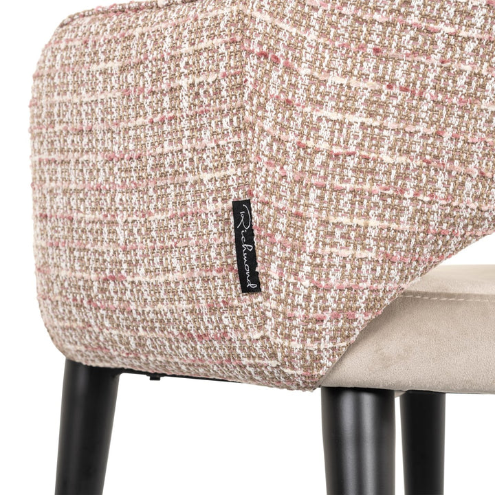 Eetkamerstoel Giovanna trendy rose / khaki velvet