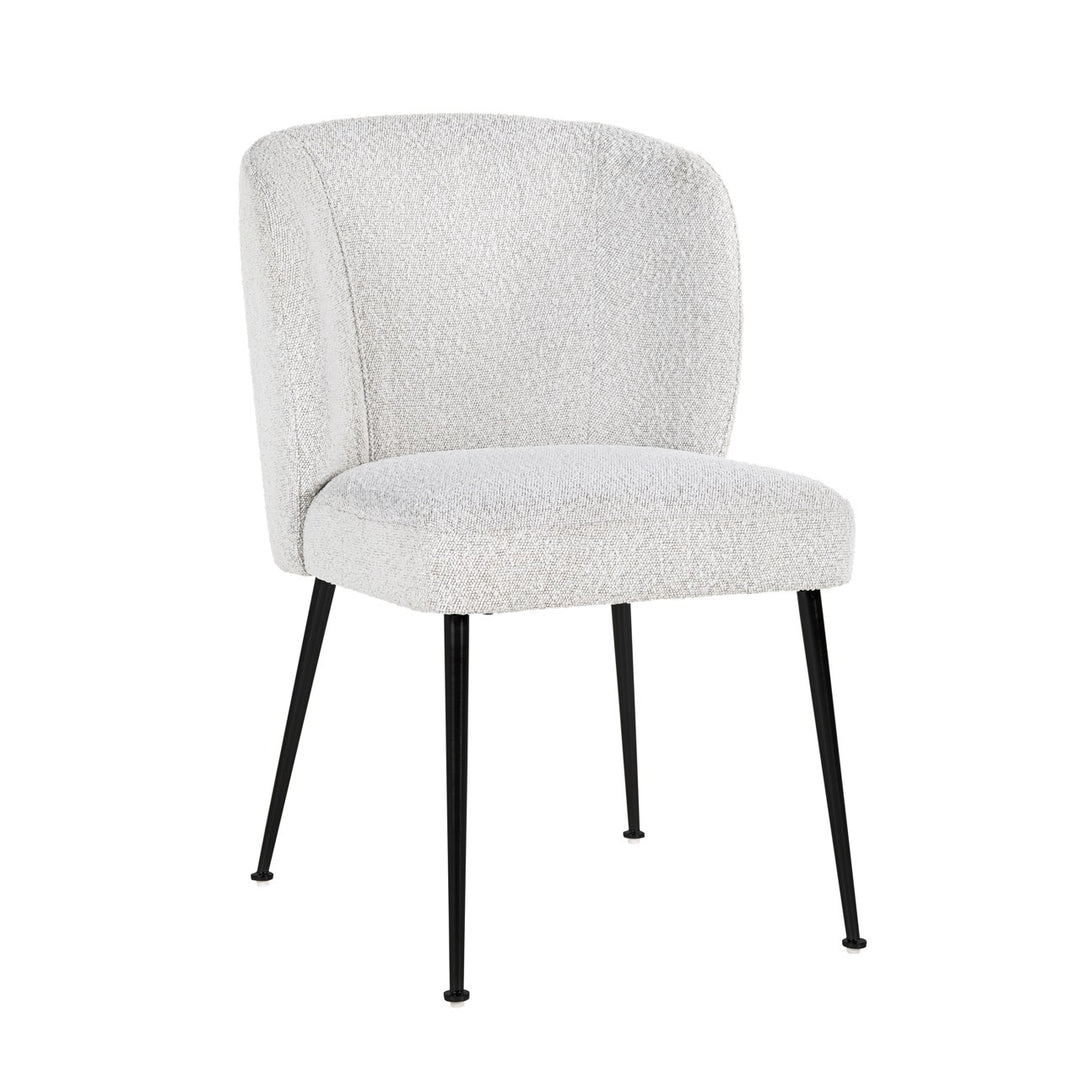 Eetkamerstoel Fallon white bouclé