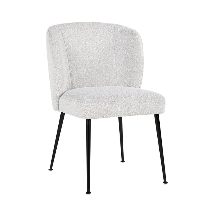 Eetkamerstoel Fallon white bouclé