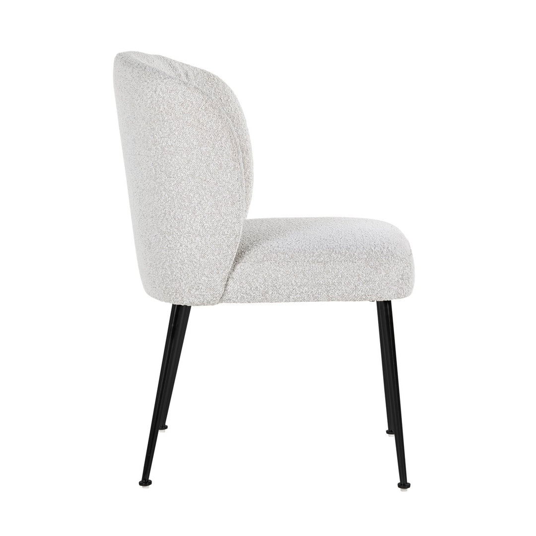 Eetkamerstoel Fallon white bouclé