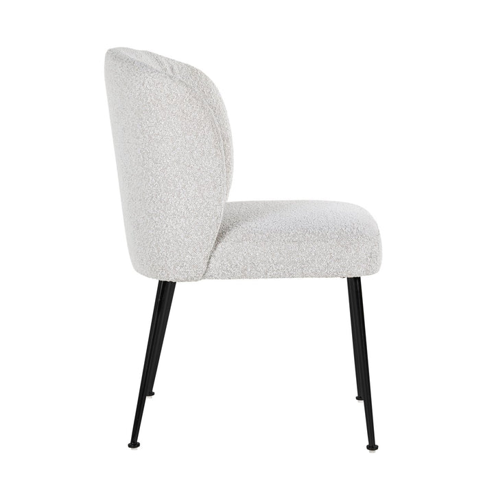 Eetkamerstoel Fallon white bouclé
