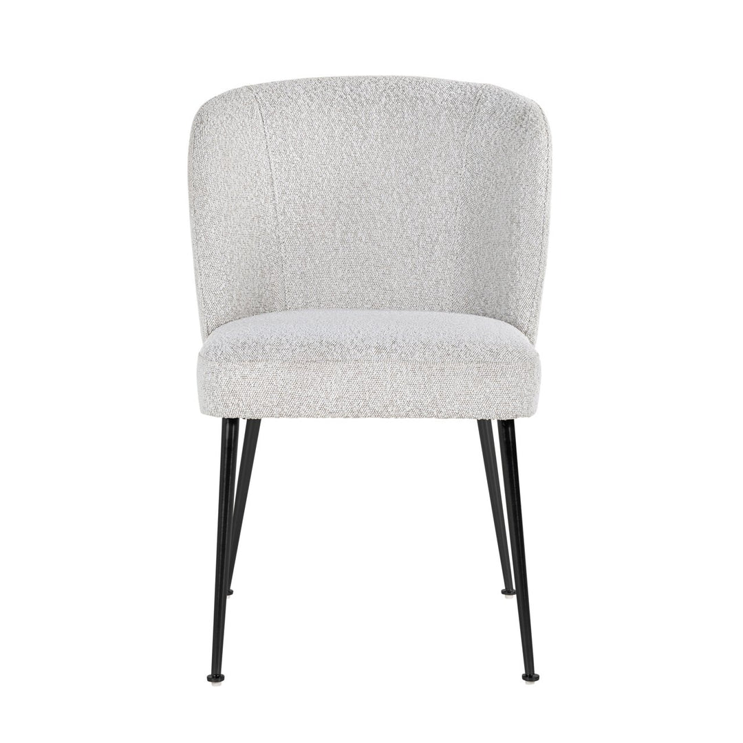 Eetkamerstoel Fallon white bouclé