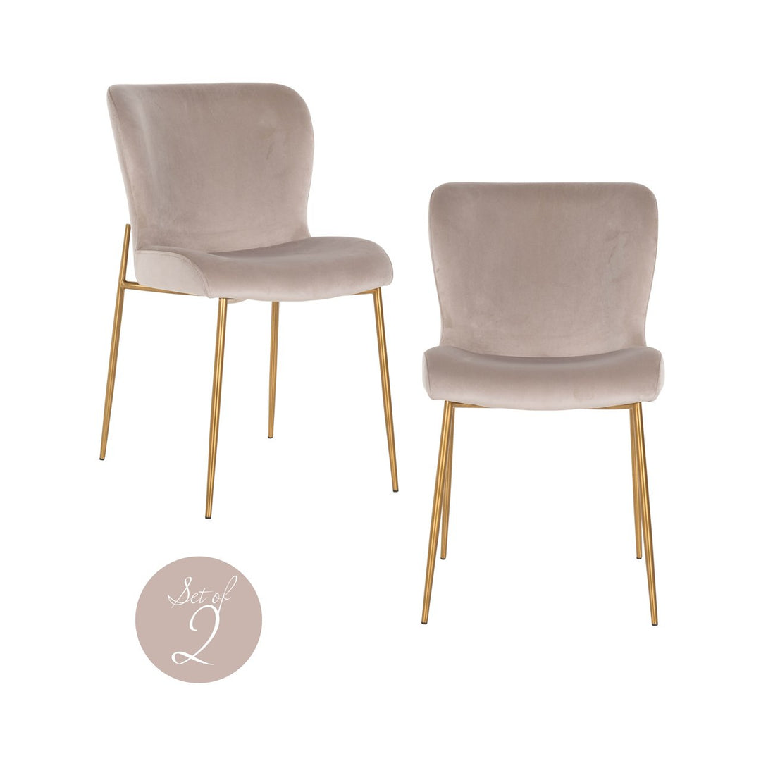 Eetkamerstoel Odessa khaki velvet fire retardant (Set of 2)