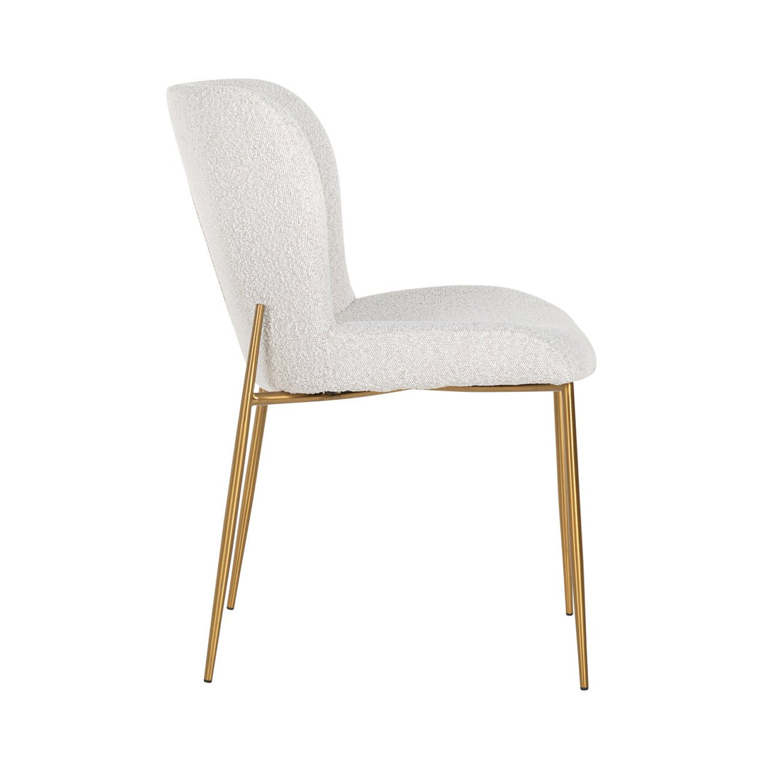 Eetkamerstoel Odessa white bouclé (Set of 2)