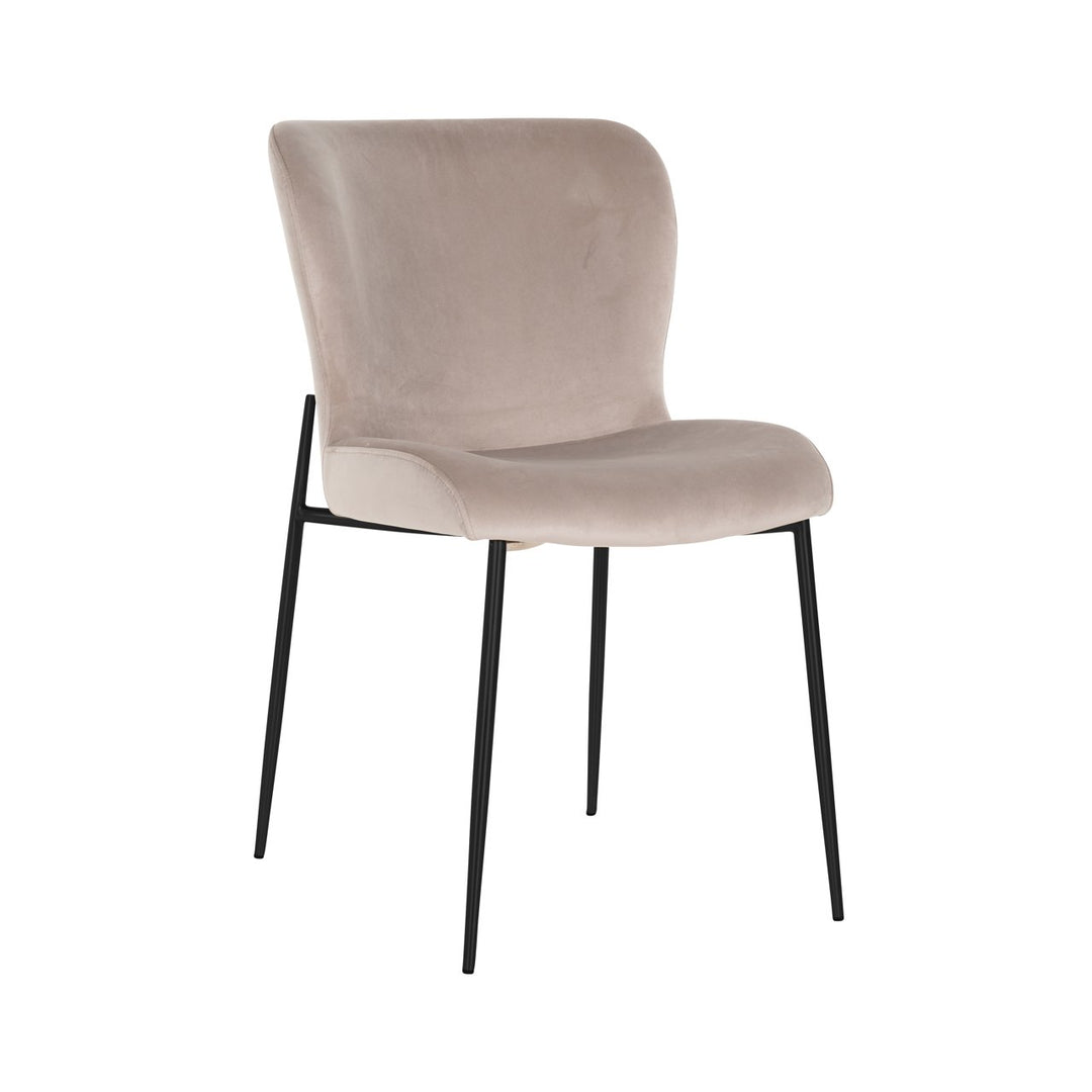 Eetkamerstoel Darby khaki velvet fire retardant (Set of 2)