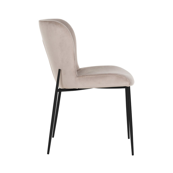 Eetkamerstoel Darby khaki velvet fire retardant (Set of 2)
