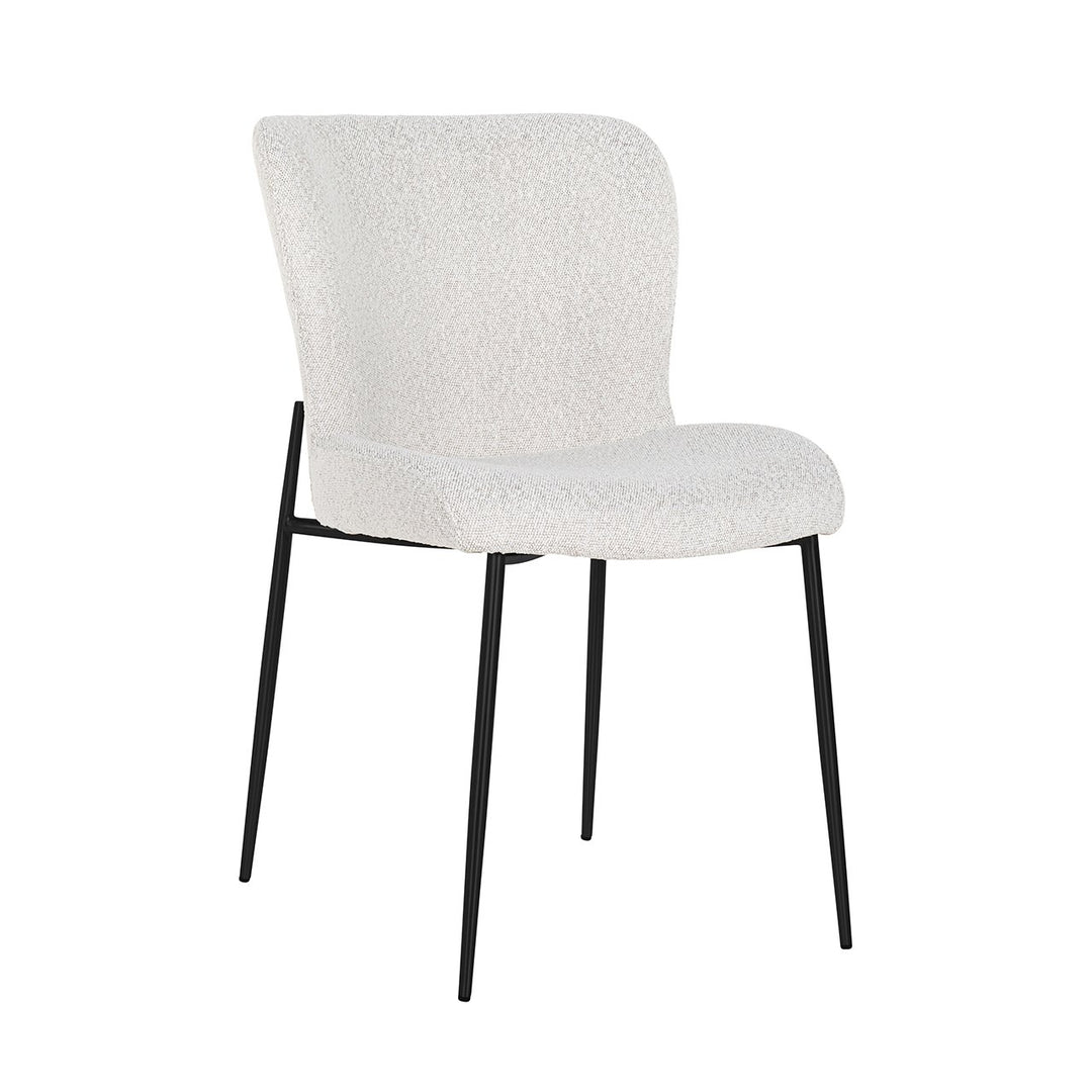 Eetkamerstoel Darby white bouclé (Set of 2)