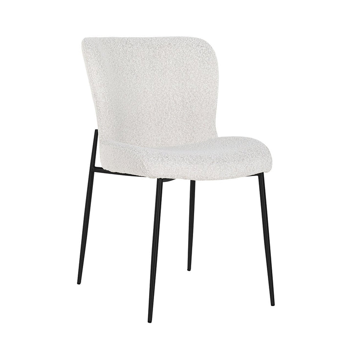 Eetkamerstoel Darby white bouclé (Set of 2)