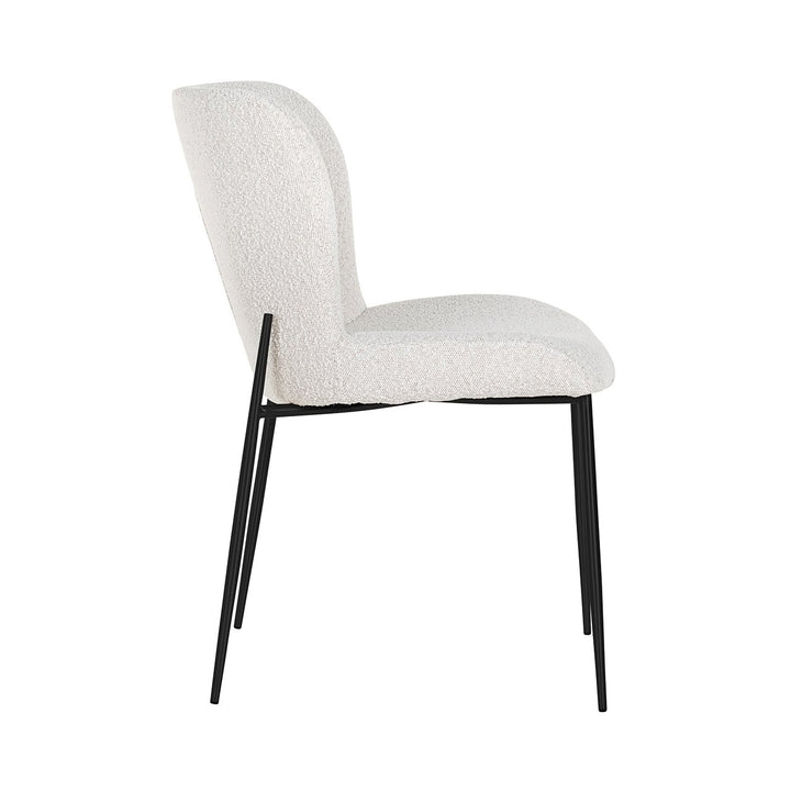 Eetkamerstoel Darby white bouclé (Set of 2)