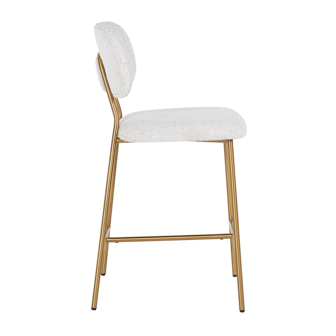 Counterstoel Xenia white bouclé (Set of 2)