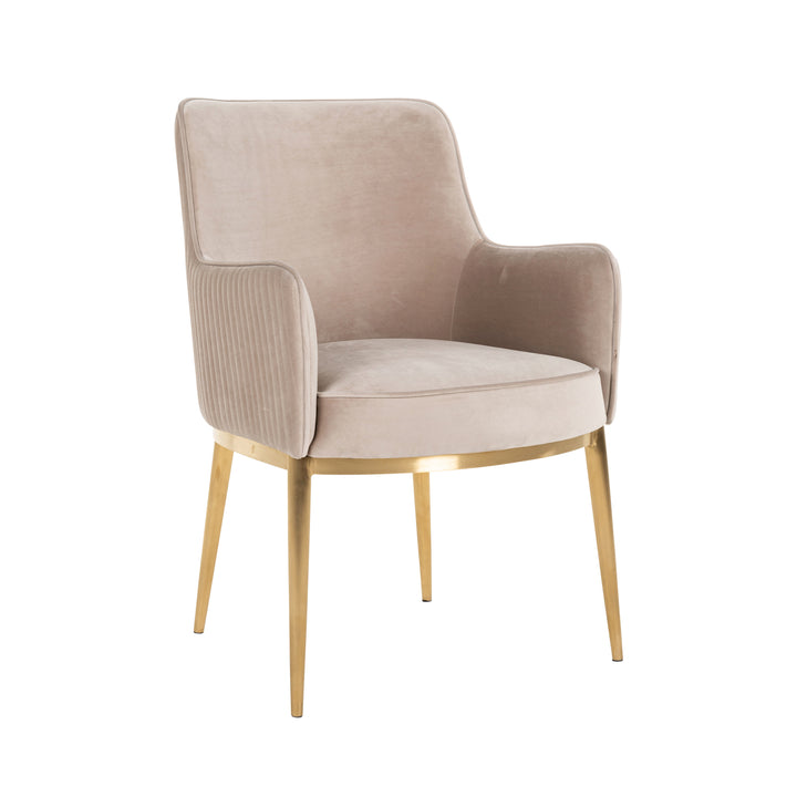 Eetkamerstoel Breeze khaki velvet fire retardant (Set of 2)