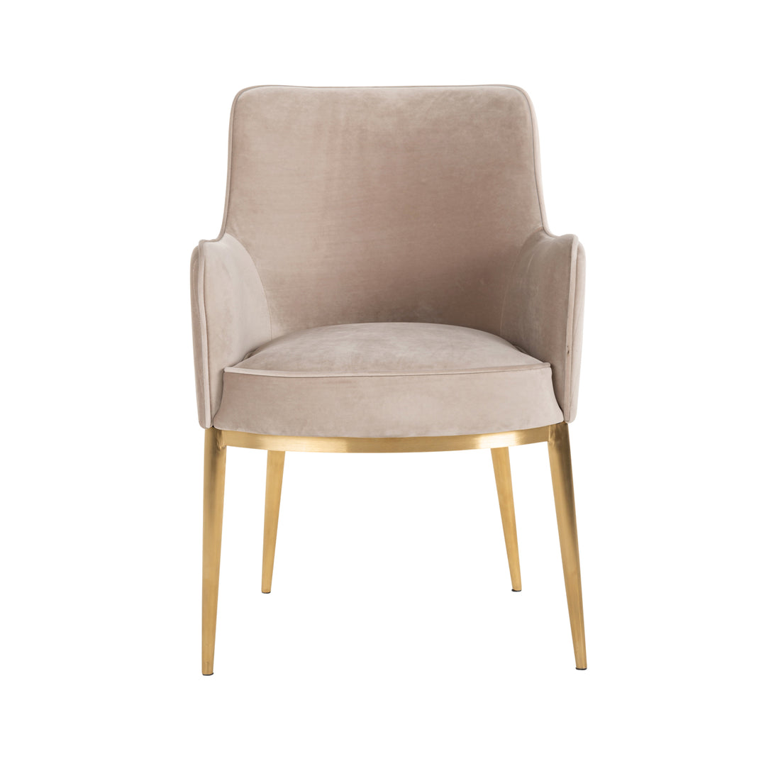 Eetkamerstoel Breeze khaki velvet fire retardant (Set of 2)