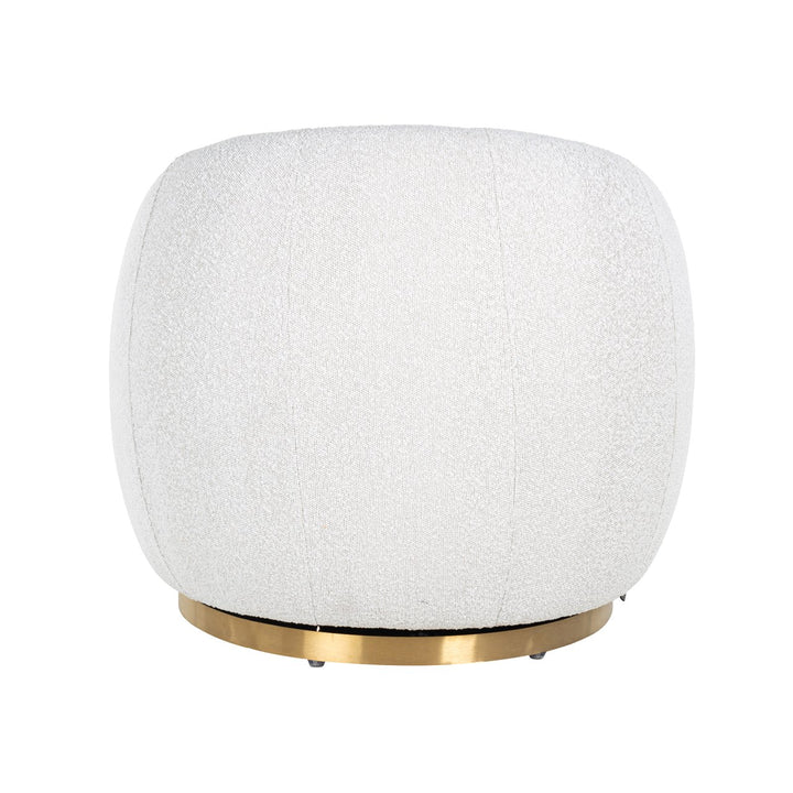 Lounge stoel Jago white bouclé swivel