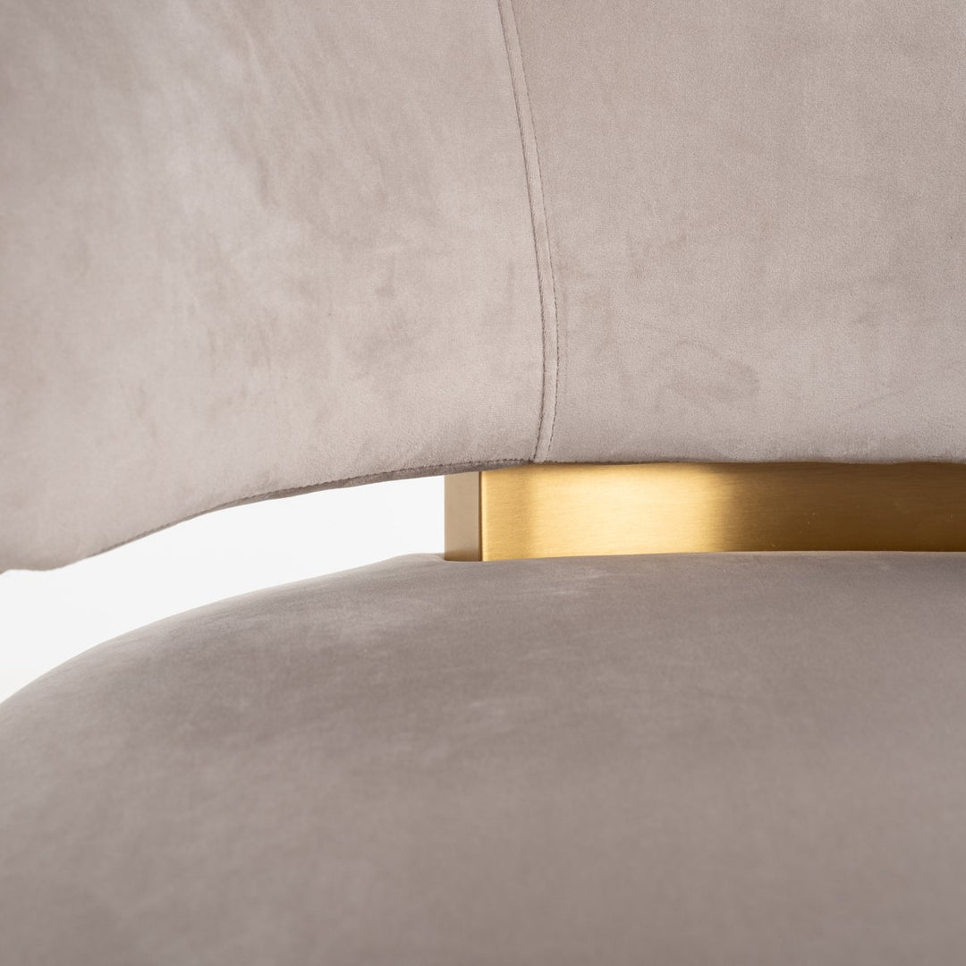Lounge stoel Maxime khaki velvet swivel