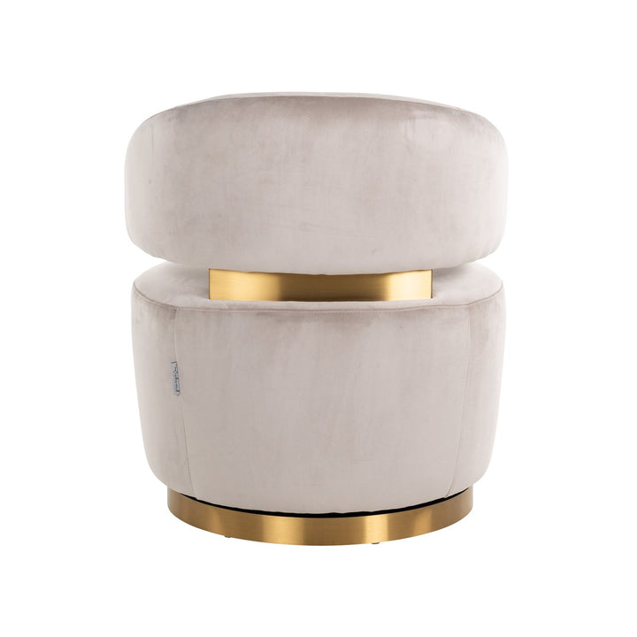 Lounge stoel Maxime khaki velvet swivel