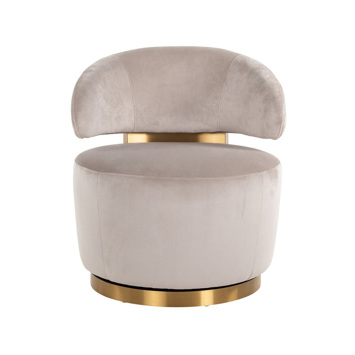 Lounge stoel Maxime khaki velvet swivel