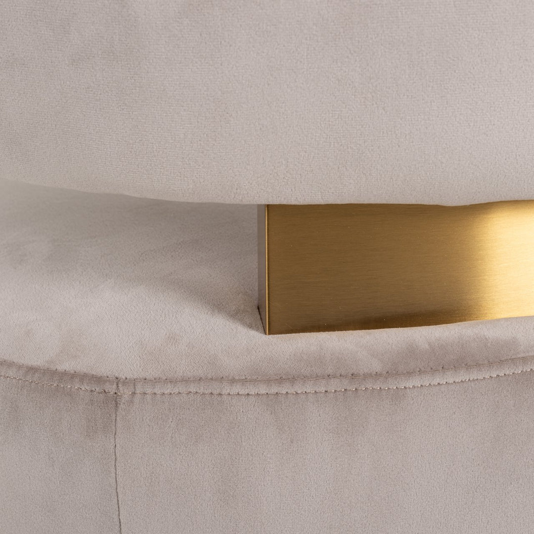 Lounge stoel Maxime khaki velvet swivel