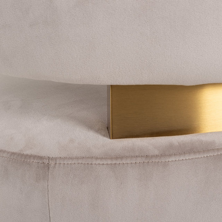 Lounge stoel Maxime khaki velvet swivel