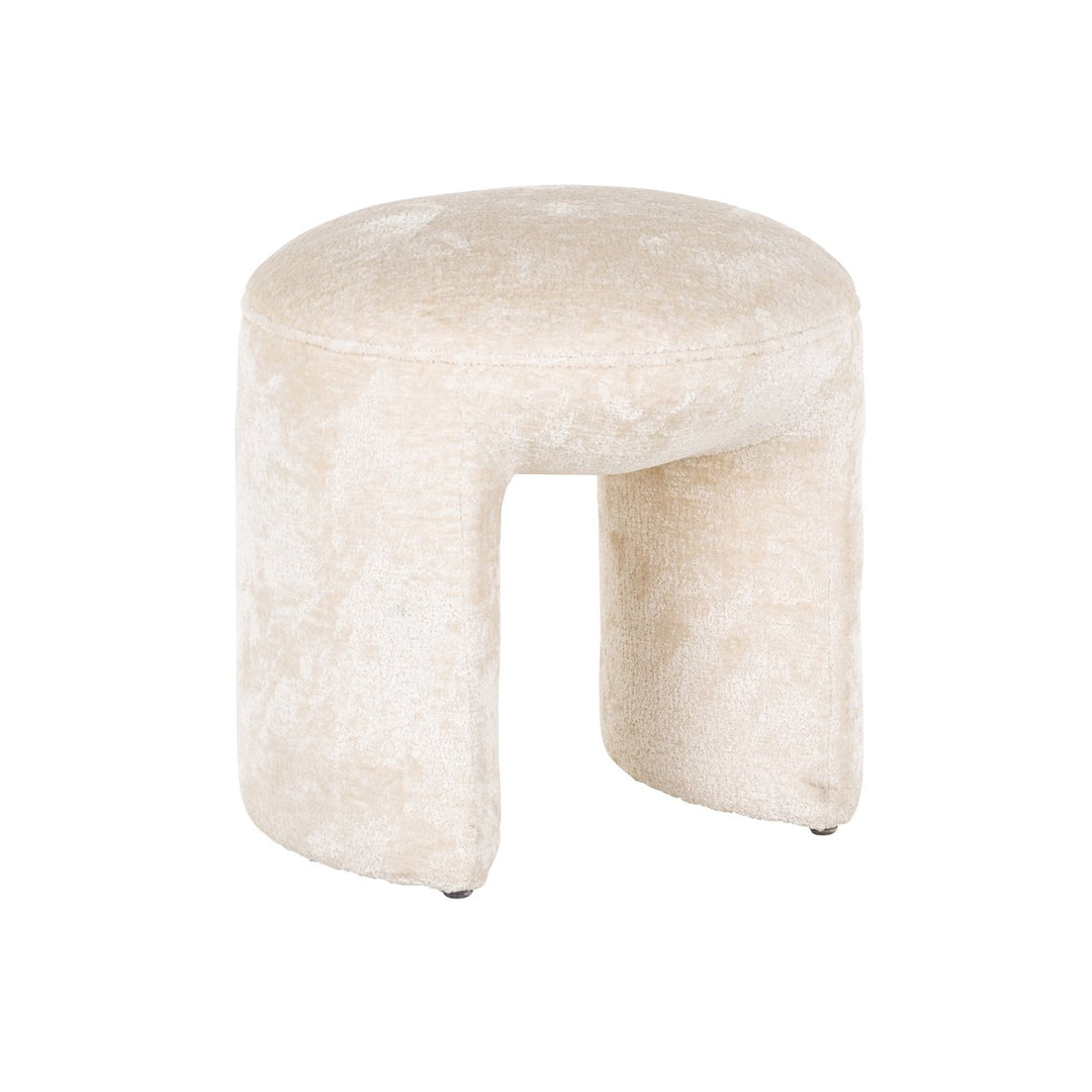 Poef & Voetenbank Fargo white chenille