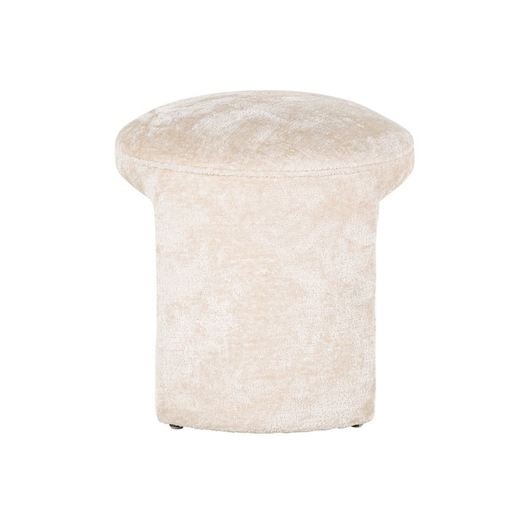 Poef & Voetenbank Fargo white chenille