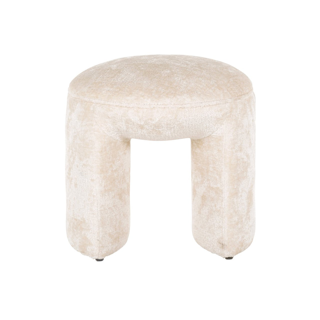 Poef & Voetenbank Fargo white chenille