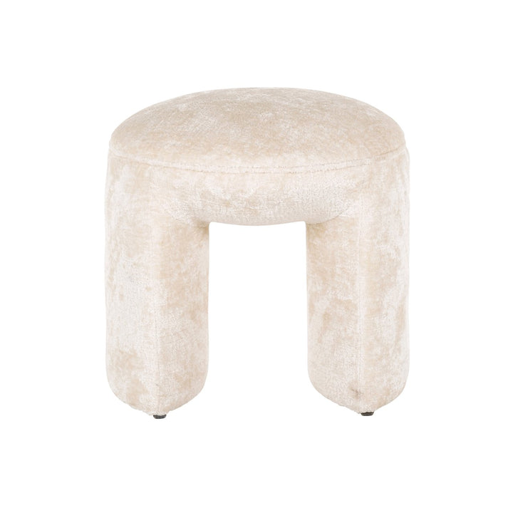 Poef & Voetenbank Fargo white chenille