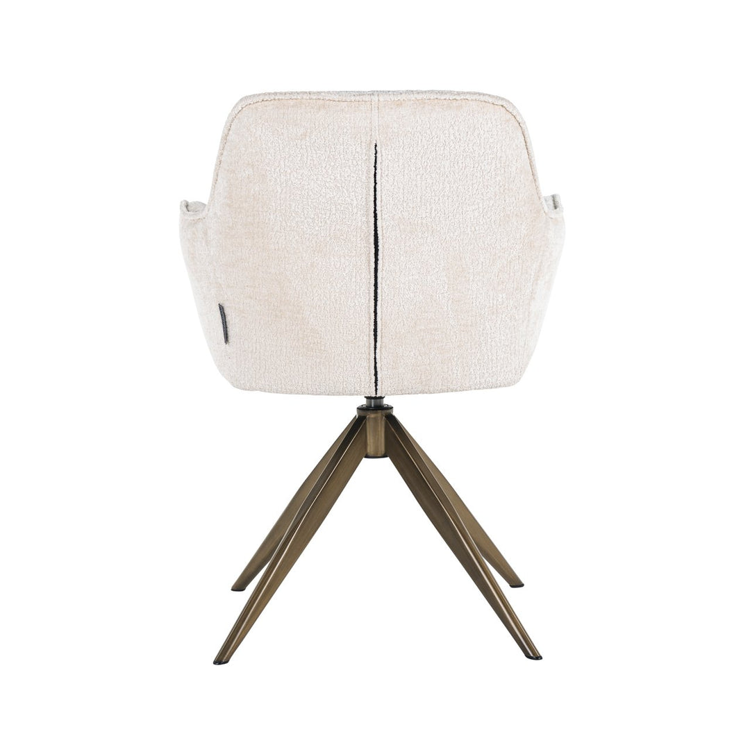 Eetkamerstoel Aline white chenille swivel fire retardant