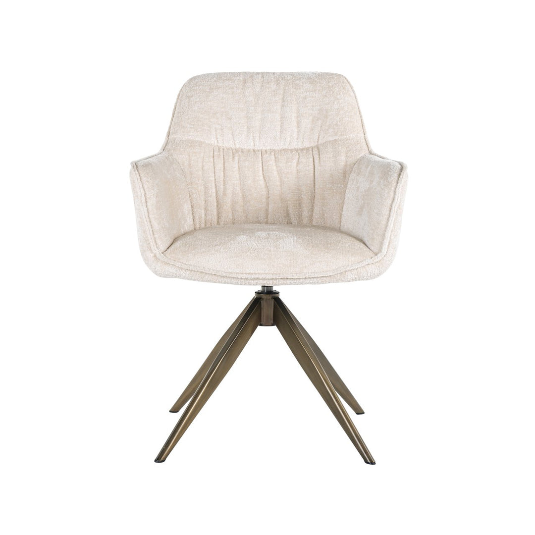 Eetkamerstoel Aline white chenille swivel fire retardant