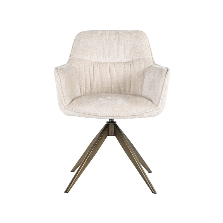 Eetkamerstoel Aline white chenille swivel fire retardant