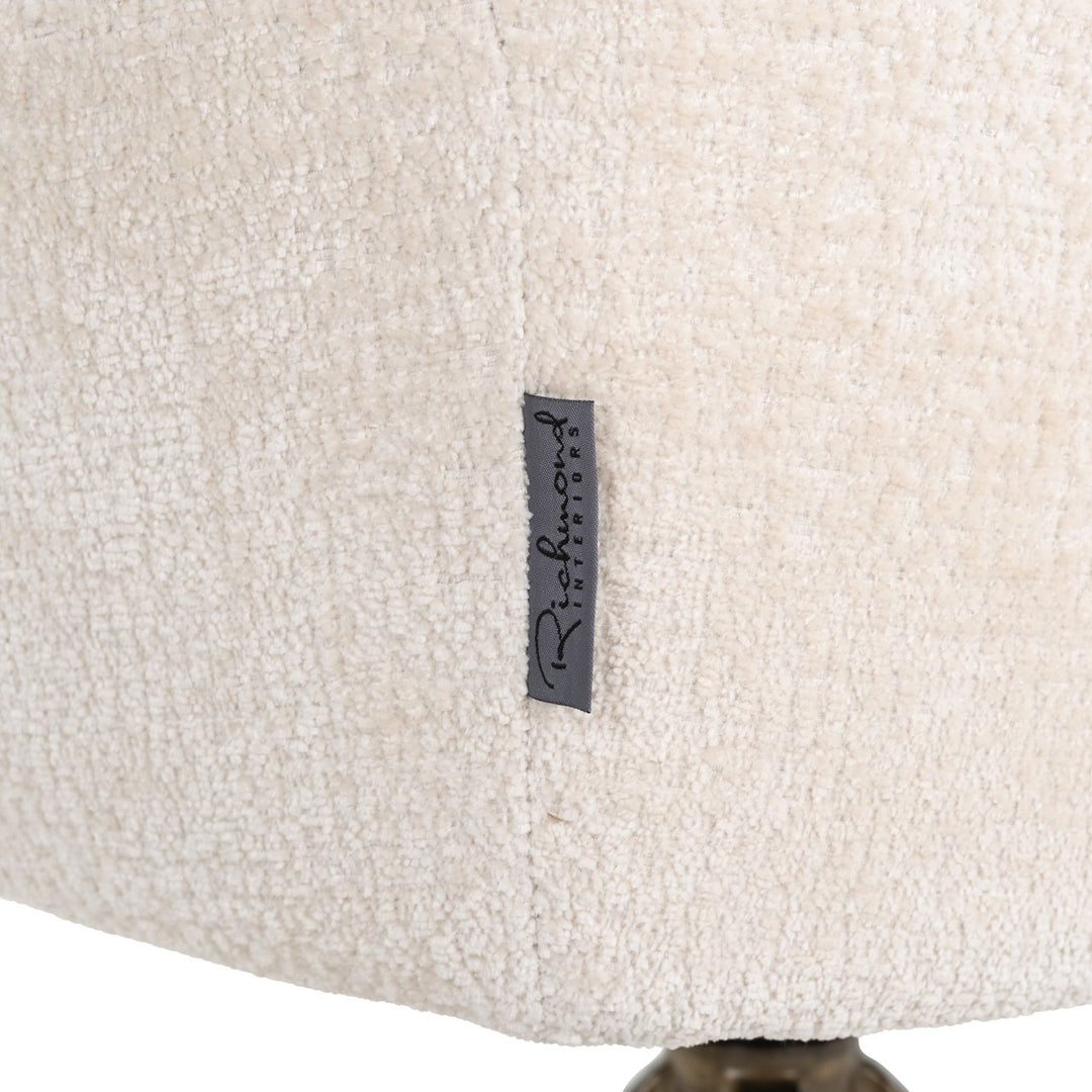 Eetkamerstoel Aline white chenille swivel fire retardant