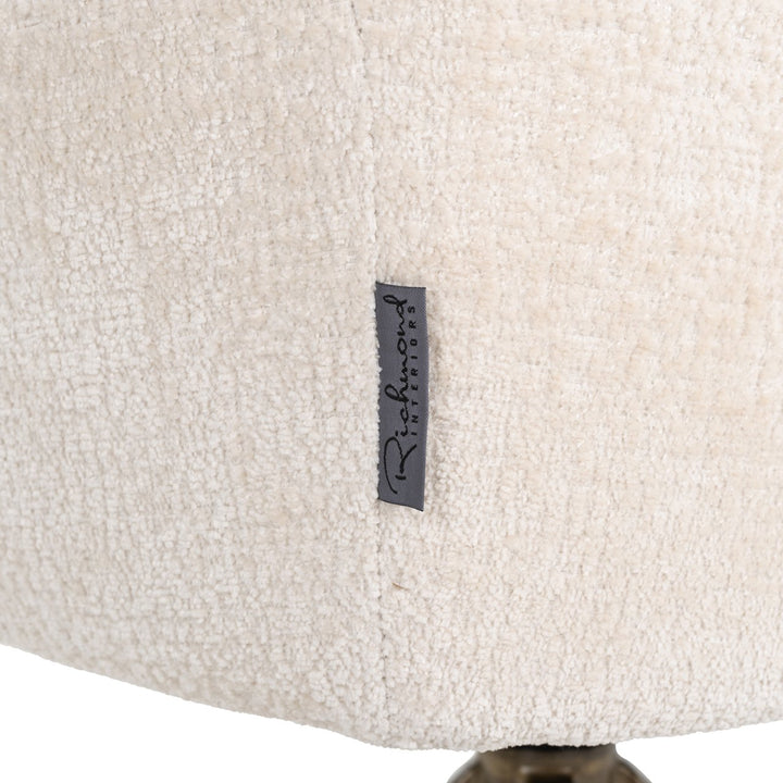 Eetkamerstoel Aline white chenille swivel fire retardant