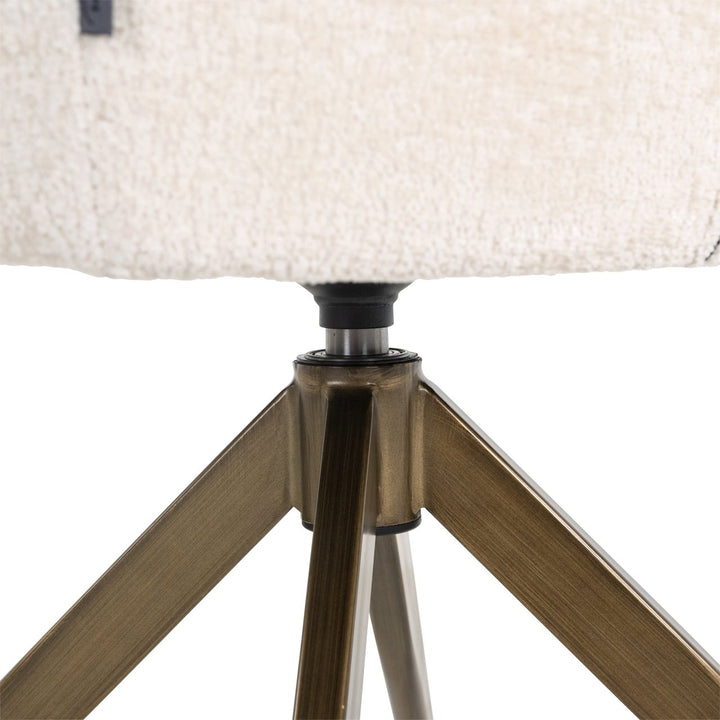 Eetkamerstoel Aline white chenille swivel fire retardant