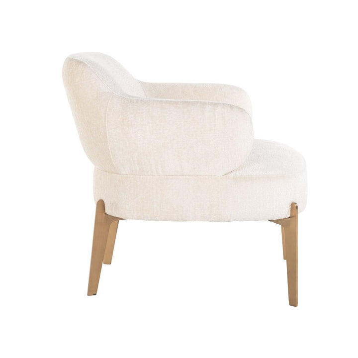Lounge stoel Venus white chenille