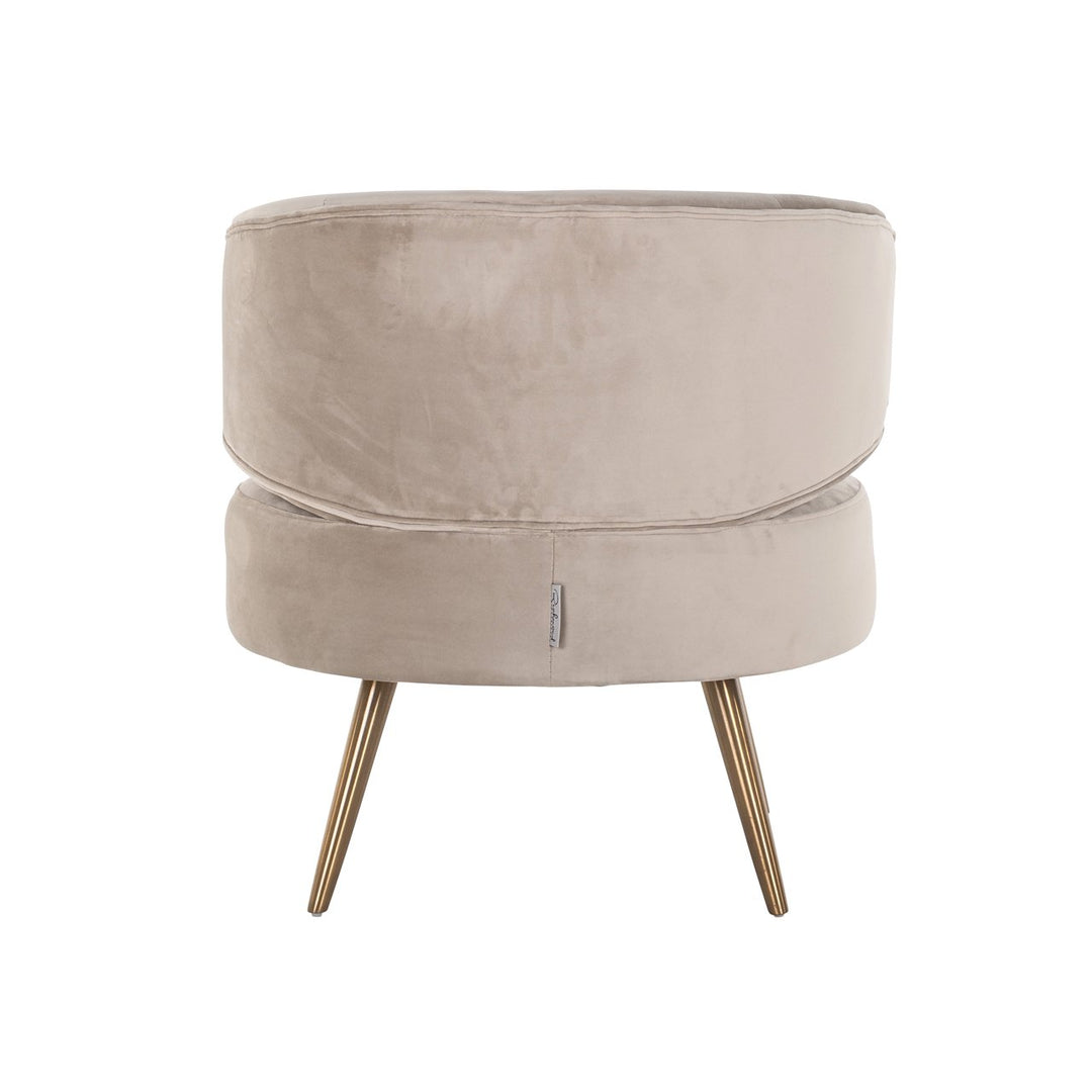 Lounge stoel Hazel khaki velvet fire retardant