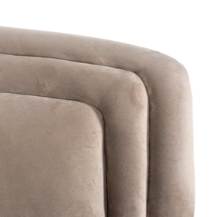 Lounge stoel Hazel khaki velvet fire retardant