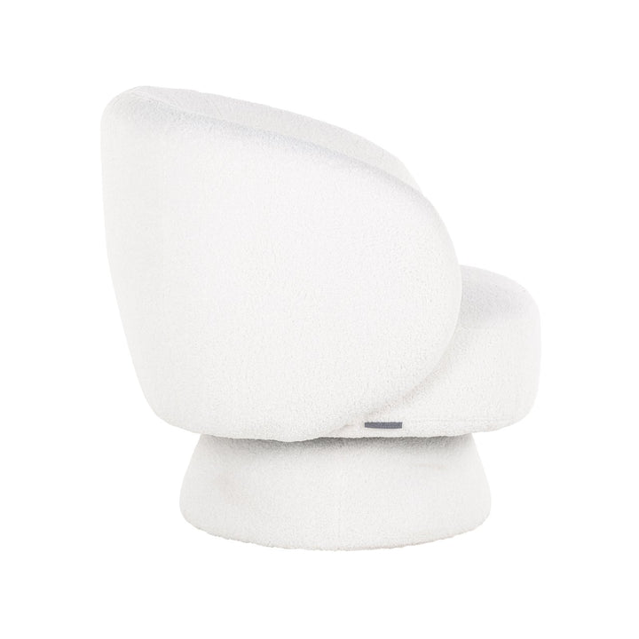 Lounge stoel Senna white furry swivel