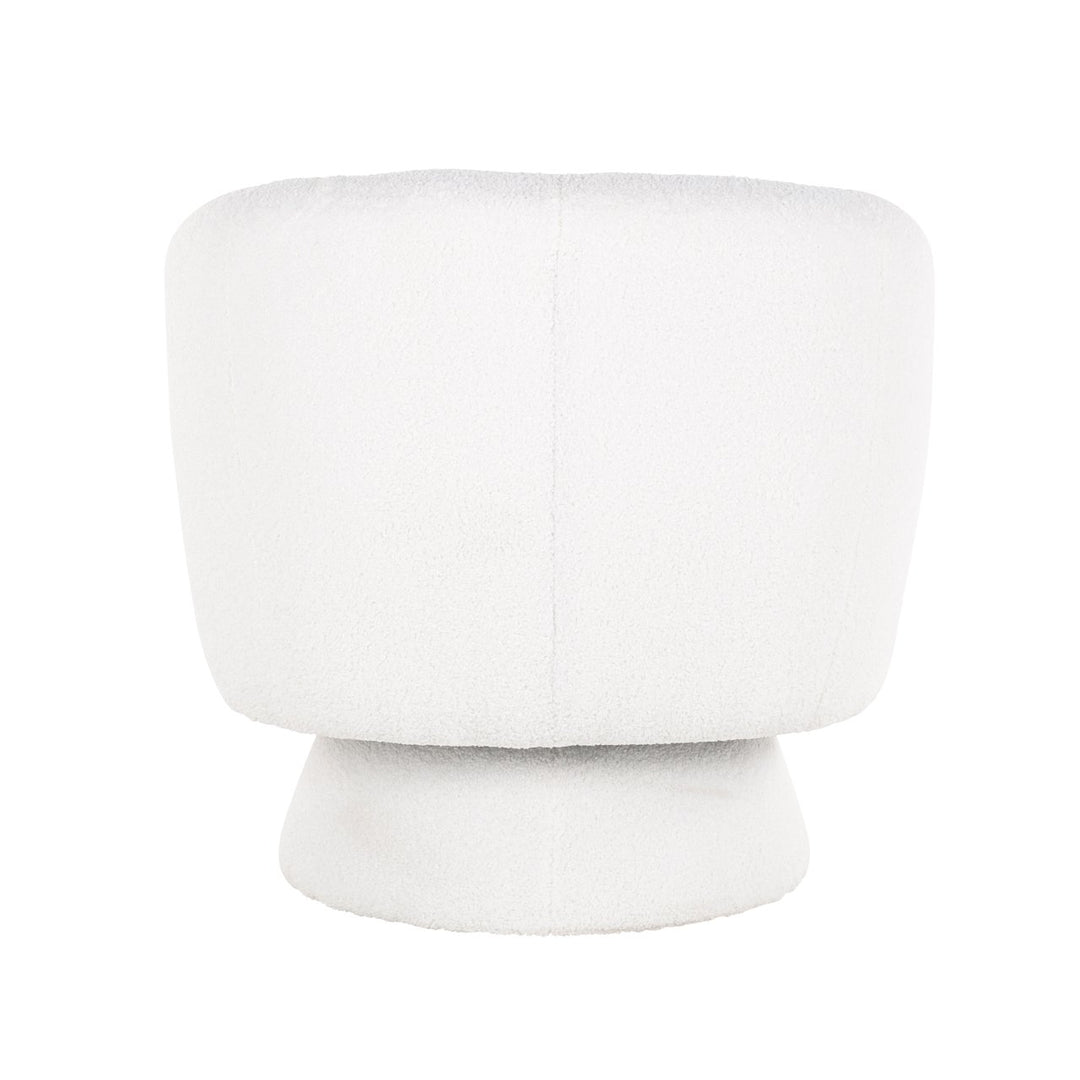 Lounge stoel Senna white furry swivel