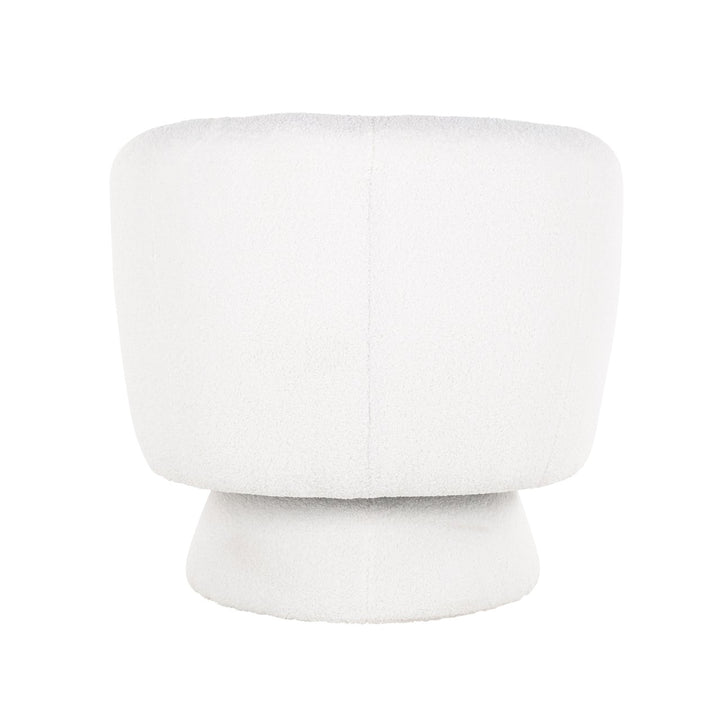 Lounge stoel Senna white furry swivel