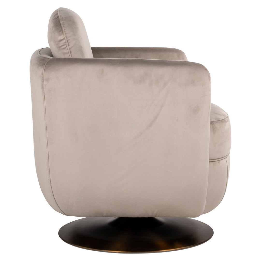 Lounge stoel Turner khaki velvet swivel fire retardant