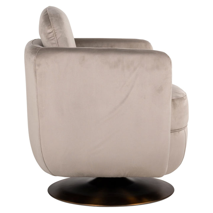 Lounge stoel Turner khaki velvet swivel fire retardant