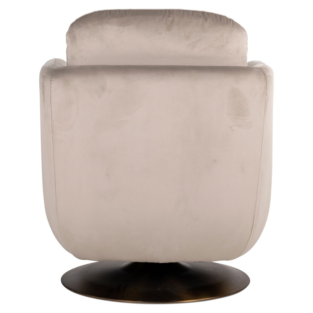 Lounge stoel Turner khaki velvet swivel fire retardant