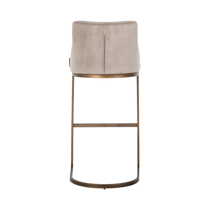 Barstoel Bolton khaki velvet brushed gold fire retardant (Set of 2)