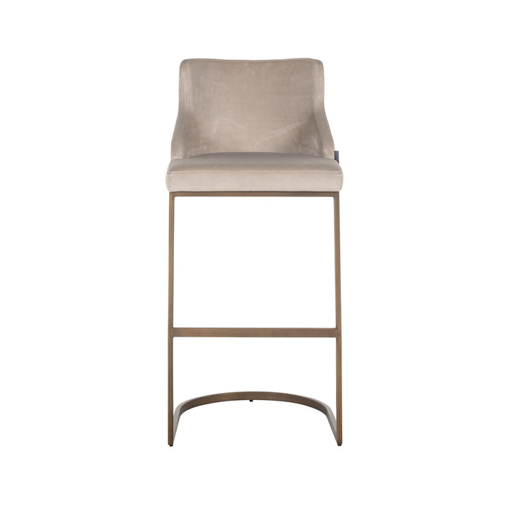 Barstoel Bolton khaki velvet brushed gold fire retardant (Set of 2)