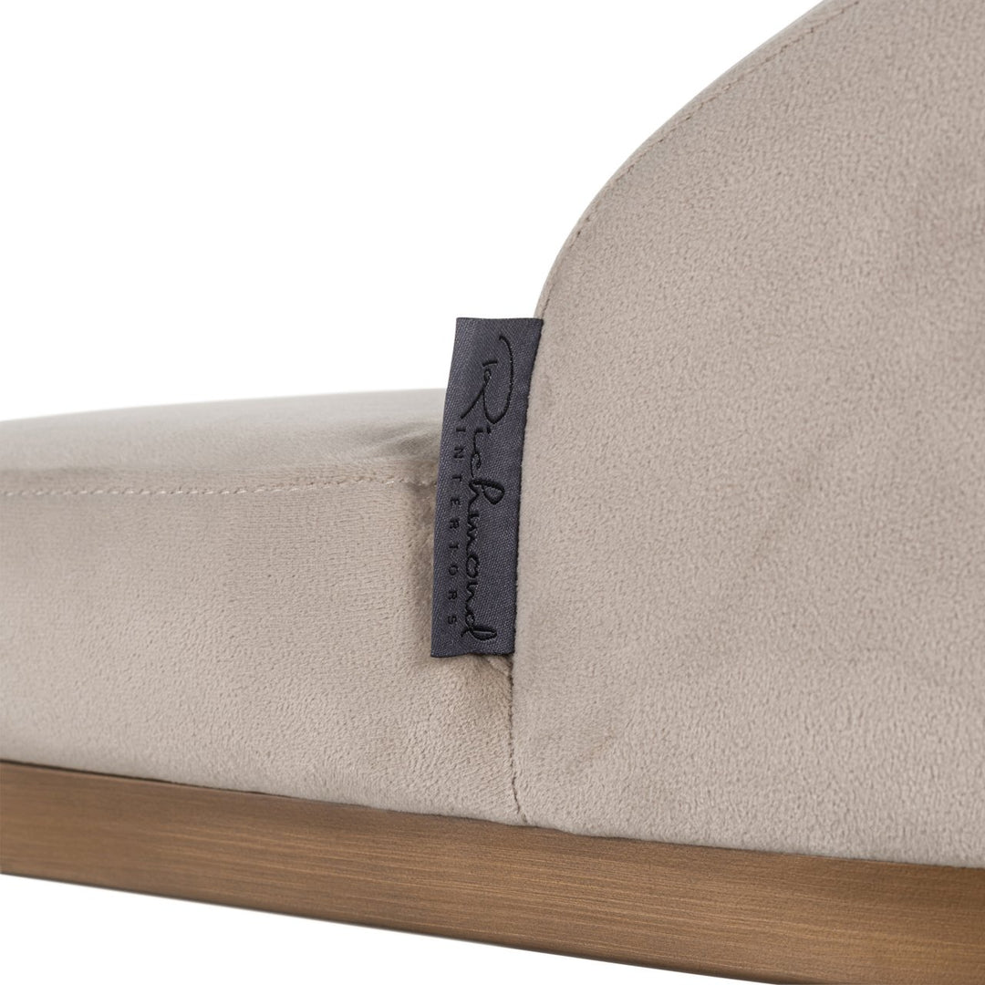 Barstoel Bolton khaki velvet brushed gold fire retardant (Set of 2)