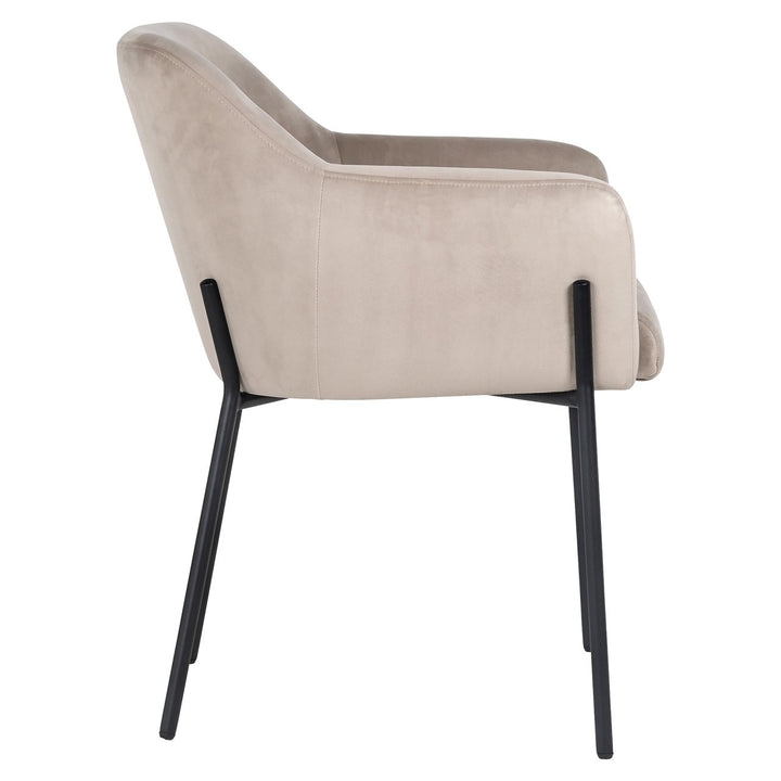 Eetkamerstoel Fay khaki velvet fire retardant